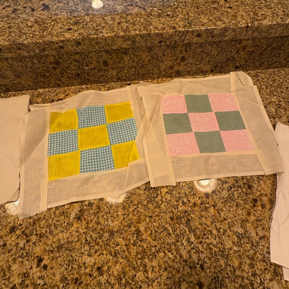 Lot 10 Vintage Quilt Block Squares Ladies Leaves Quilt Bee Group - Picture 7 of 9